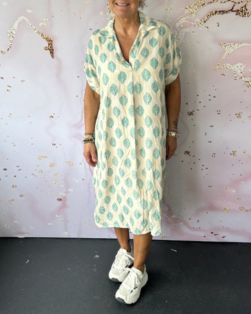 Printed Shirt Dress - Comfortable Loose Fit