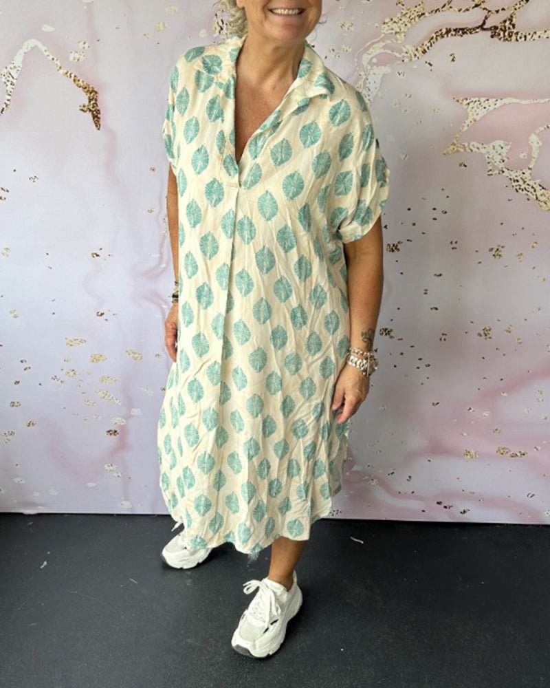Printed Shirt Dress - Comfortable Loose Fit
