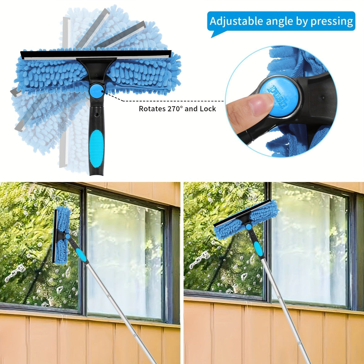 Professional Window Cleaner Telescopic - Streak-Free Windows