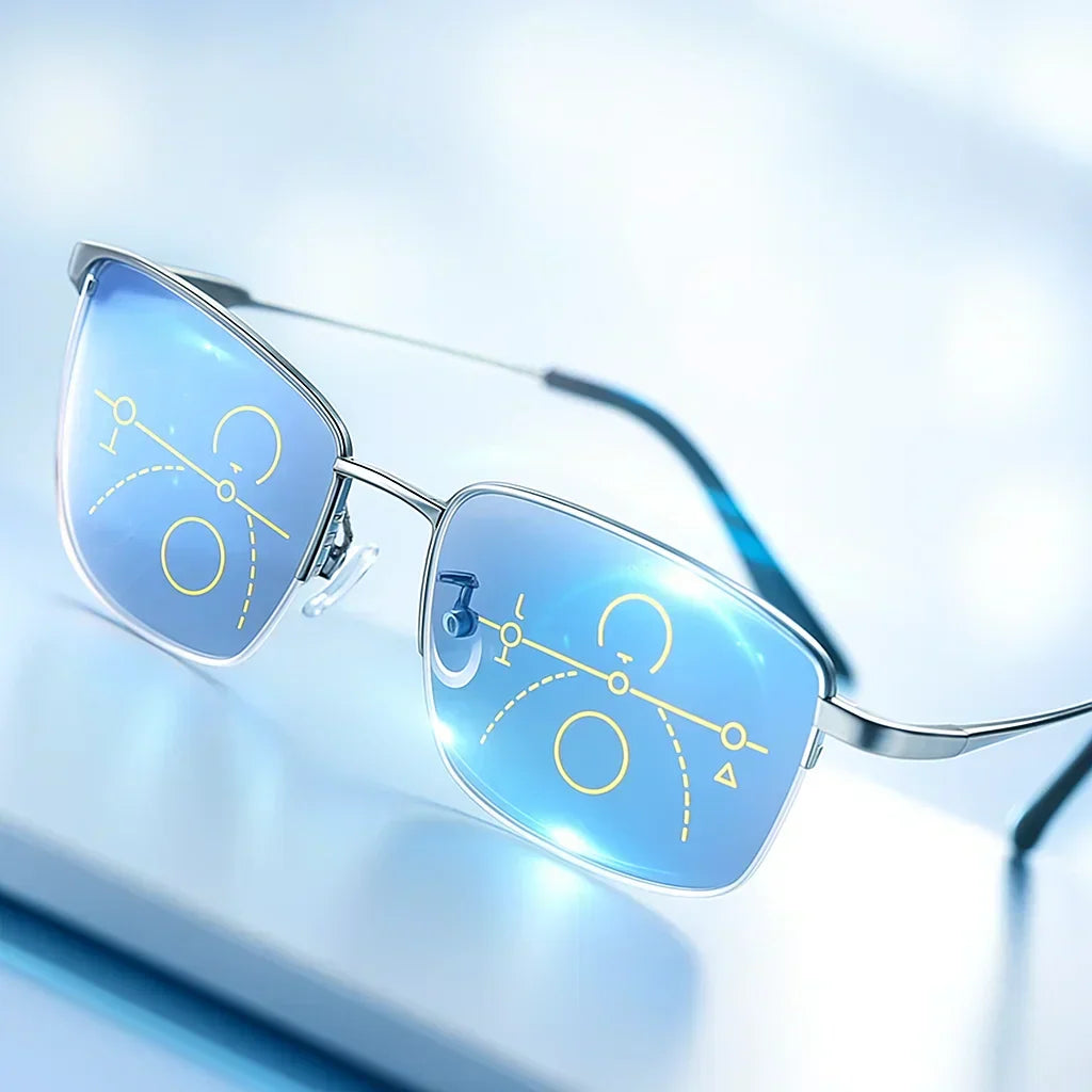 Progressive Multifocal Glasses for Clear Vision - German Smart Design for Daily Use