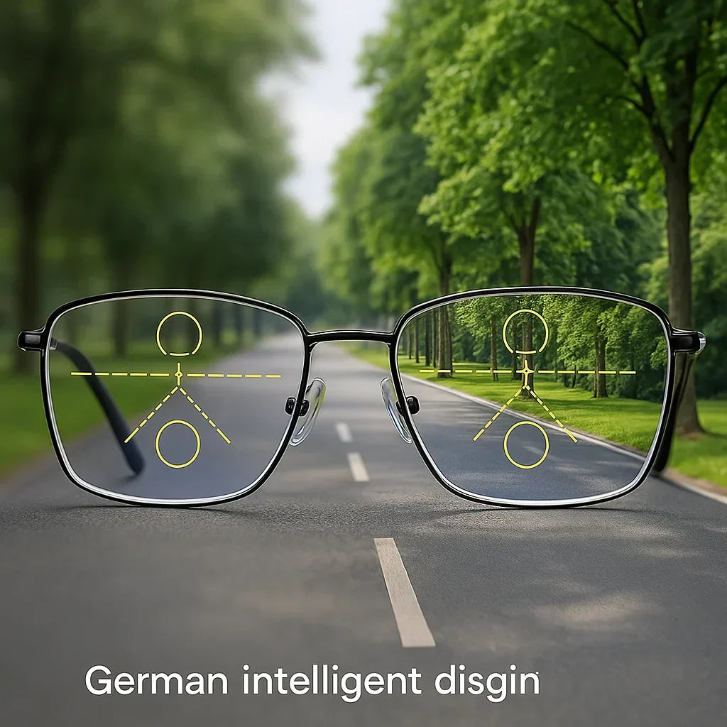 Progressive Multifocal Glasses for Clear Vision - German Smart Design for Daily Use