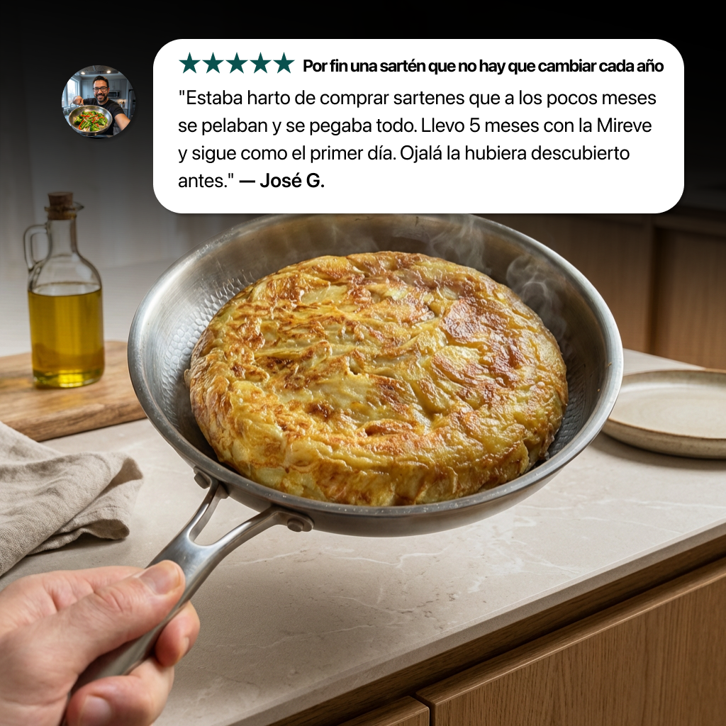 Pure Titanium Frying Pan with Hammered Texture – Naturally Non-Stick, Uncoated, Induction Compatible