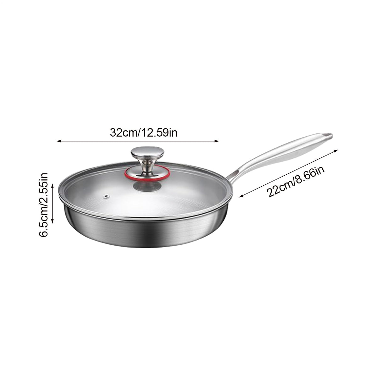 Pure Titanium Frying Pan with Hammered Texture – Naturally Non-Stick, Uncoated, Induction Compatible