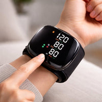 Rechargeable Wrist Blood Pressure Monitor with Touchscreen and Voice Function