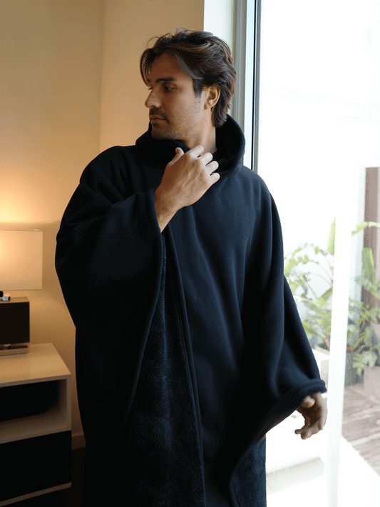 Relax with our cozy, weighted hoodie