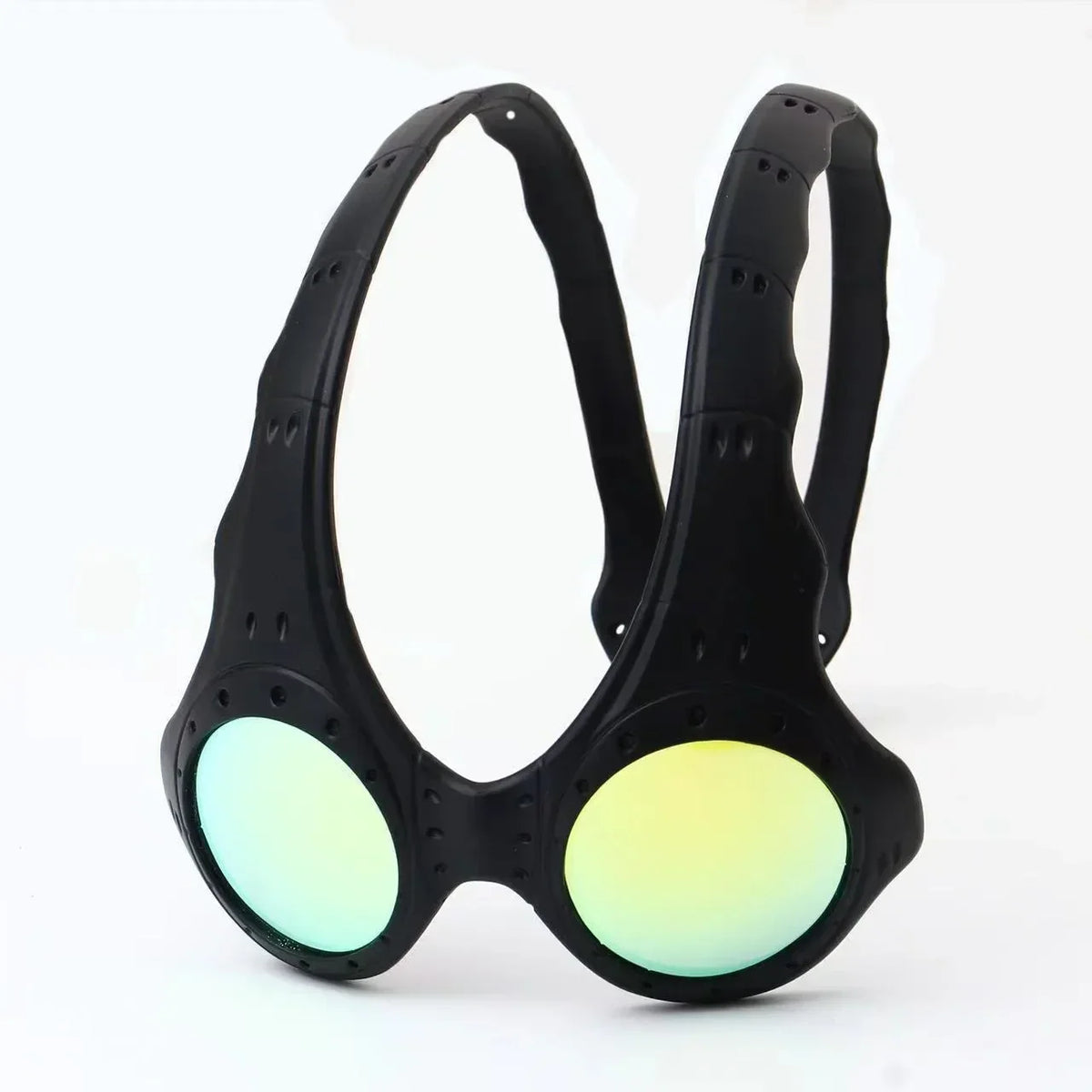 Retro Oversized Round Lens Metal Frame Sunglasses for Outdoor Cycling