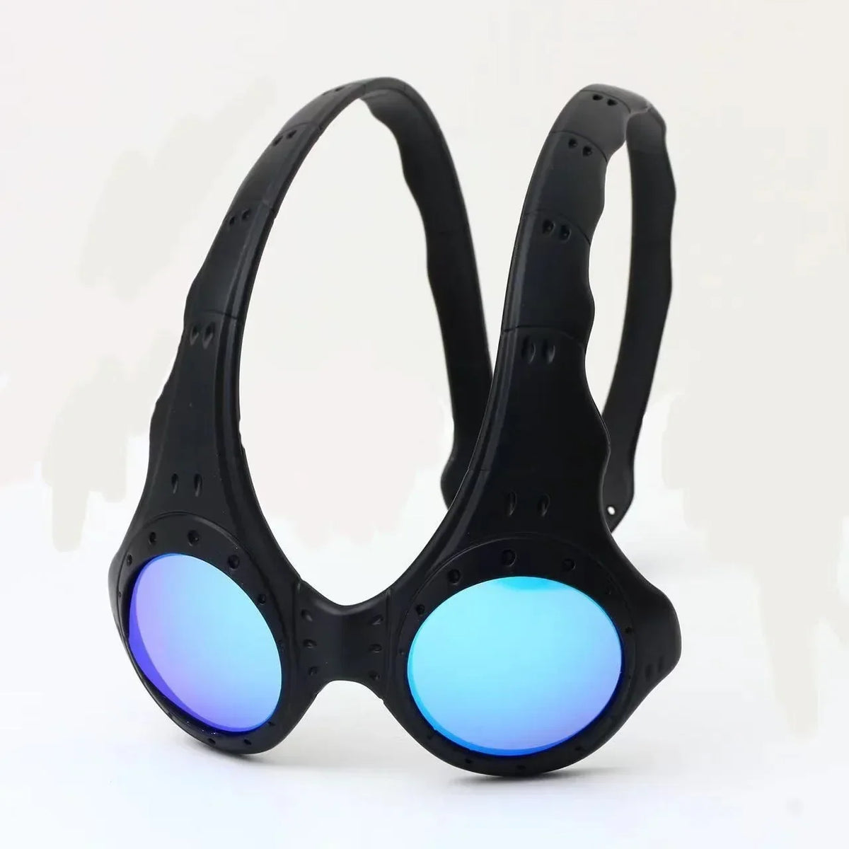 Retro Oversized Round Lens Metal Frame Sunglasses for Outdoor Cycling