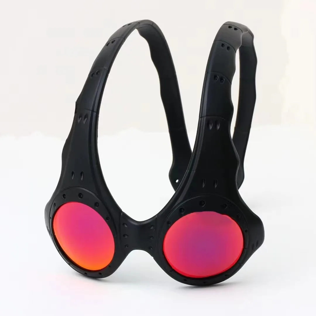 Retro Oversized Round Lens Metal Frame Sunglasses for Outdoor Cycling