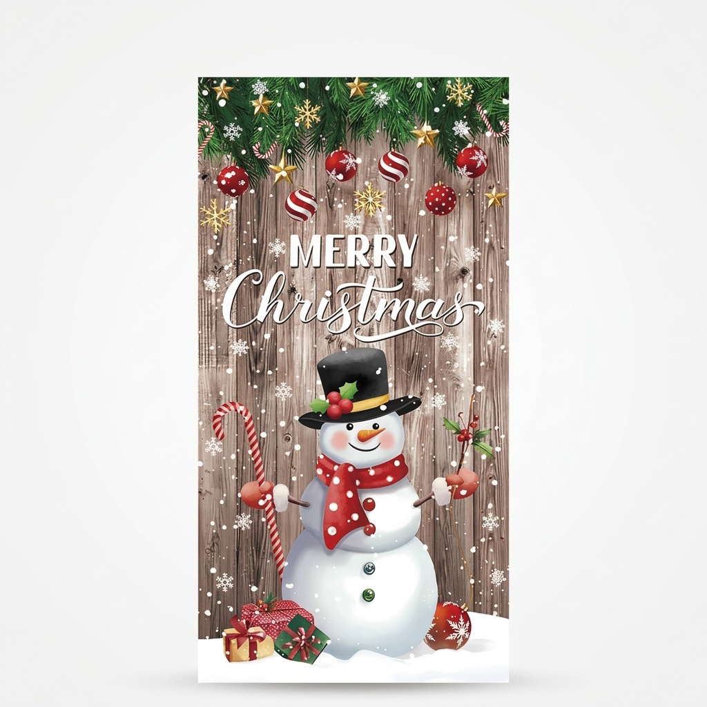 Santa and Reindeer Christmas Door Cover