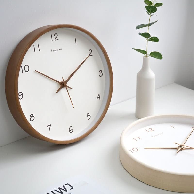 Silent Solid Wood Analog Wall Clock