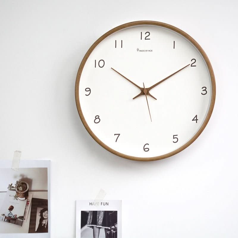 Silent Solid Wood Analog Wall Clock