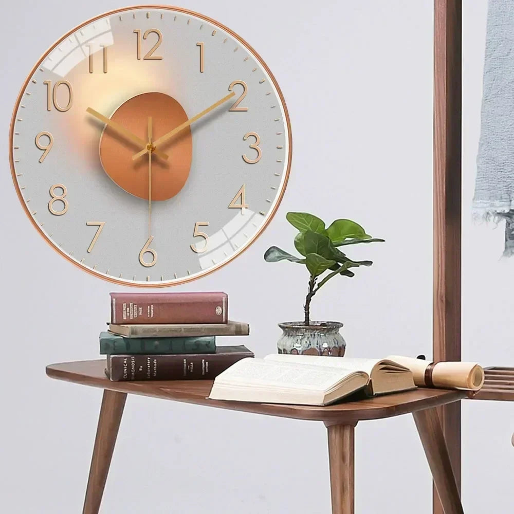 Silent Wall Clock with Clear Time Display for the Home