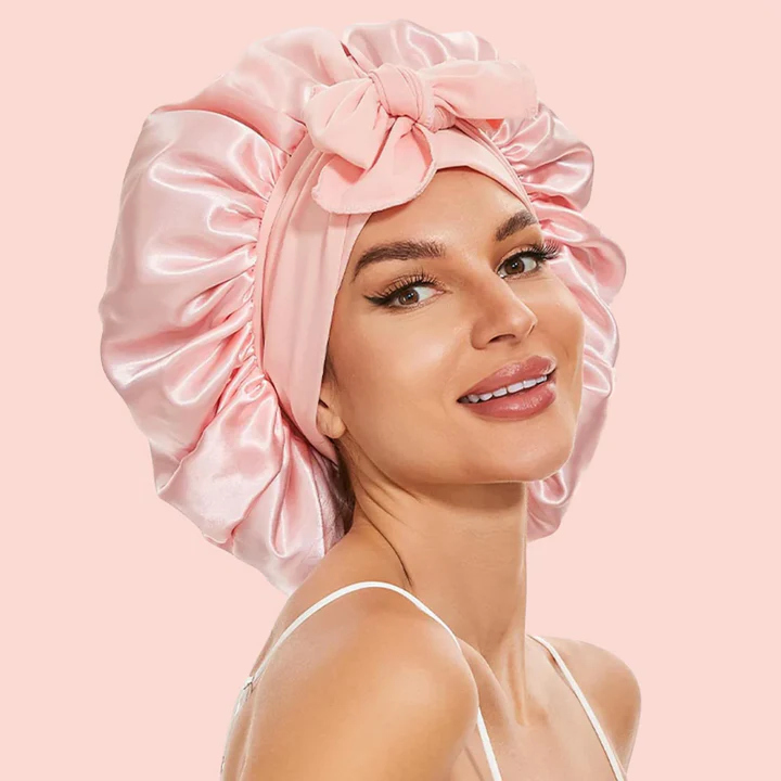 Imitation-Silk Night Sleep Bonnet - Adjustable Fit