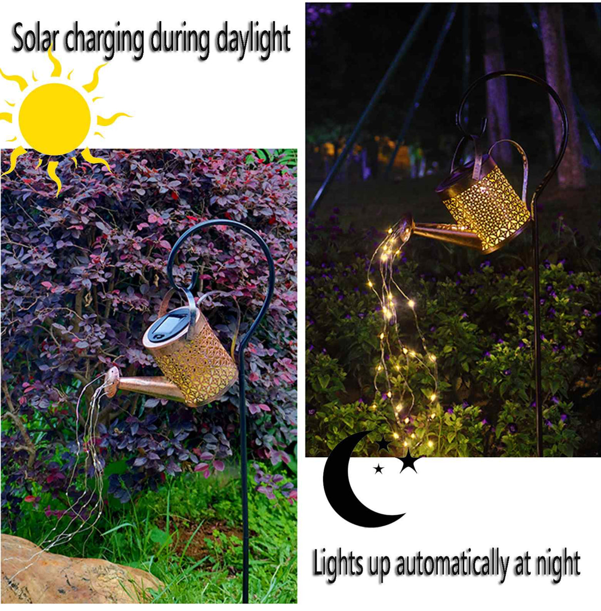 Solar Powered Watering Can LED Light for the Garden