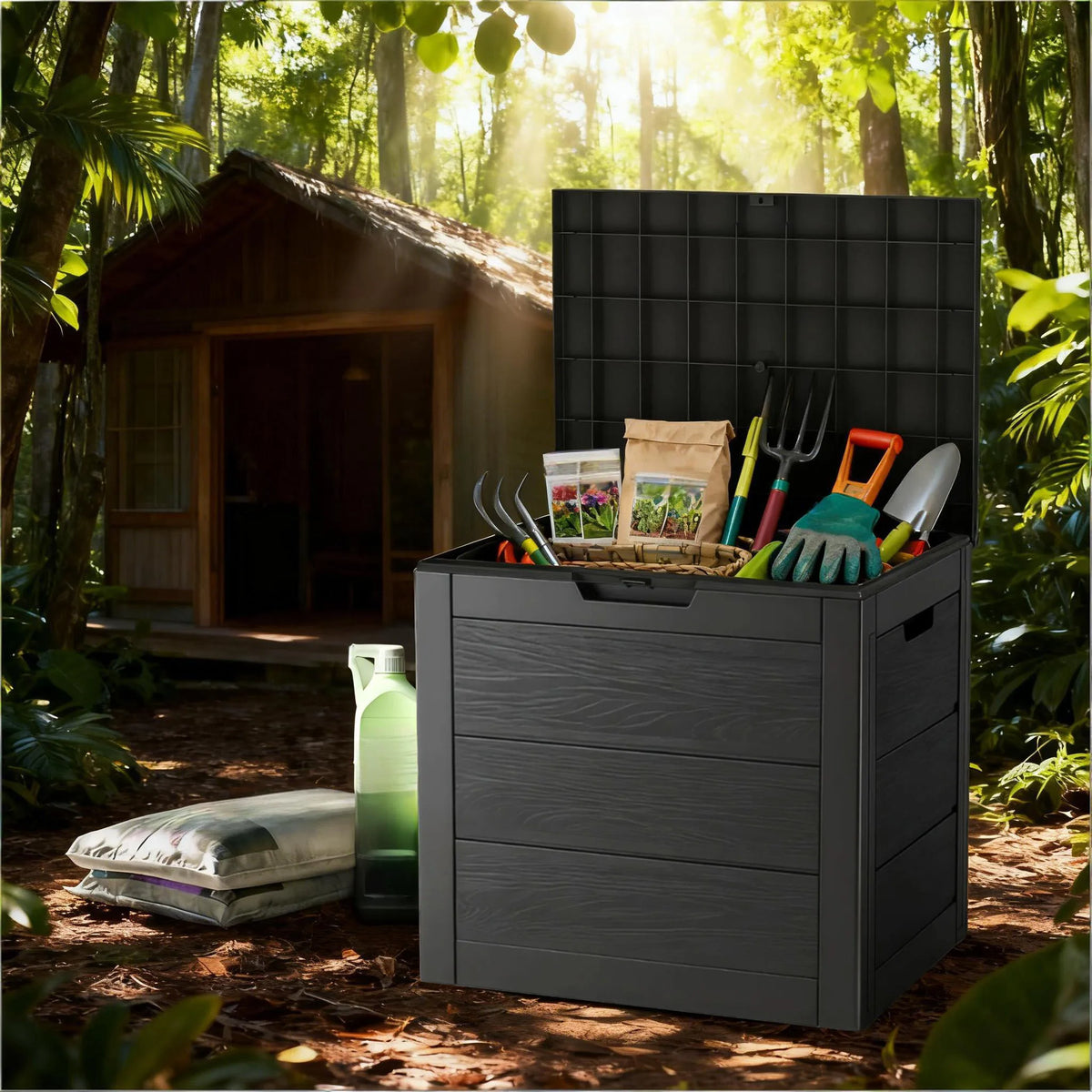 Sturdy Garden Storage Box with Lockable Lid