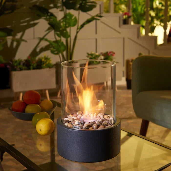 Tabletop Fire Bowl with Flame Effect - Cordless, Dimmable and Weatherproof