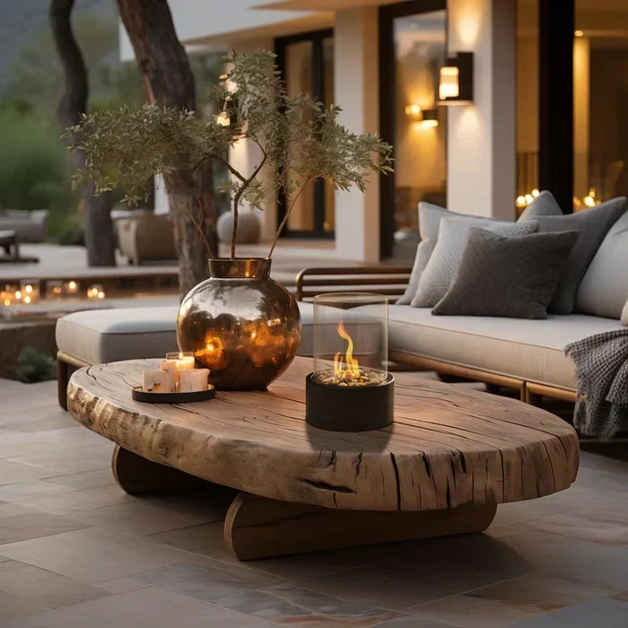 Tabletop Fire Bowl with Flame Effect - Cordless, Dimmable and Weatherproof