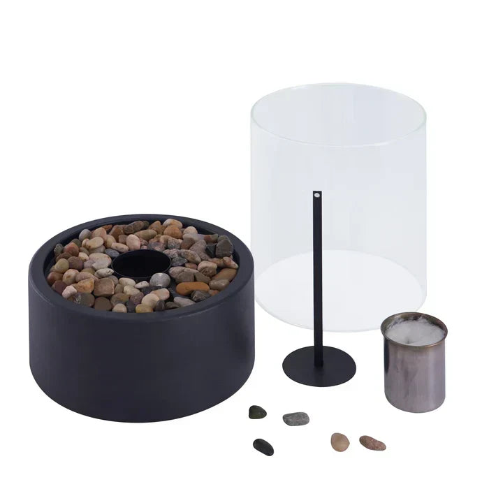 Tabletop Fire Bowl with Flame Effect - Cordless, Dimmable and Weatherproof