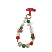Unisex Christmas-Themed Keychain with Beaded Charm