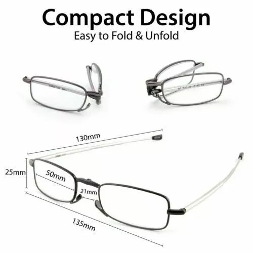 Unisex Portable Folding Reading Glasses with Case