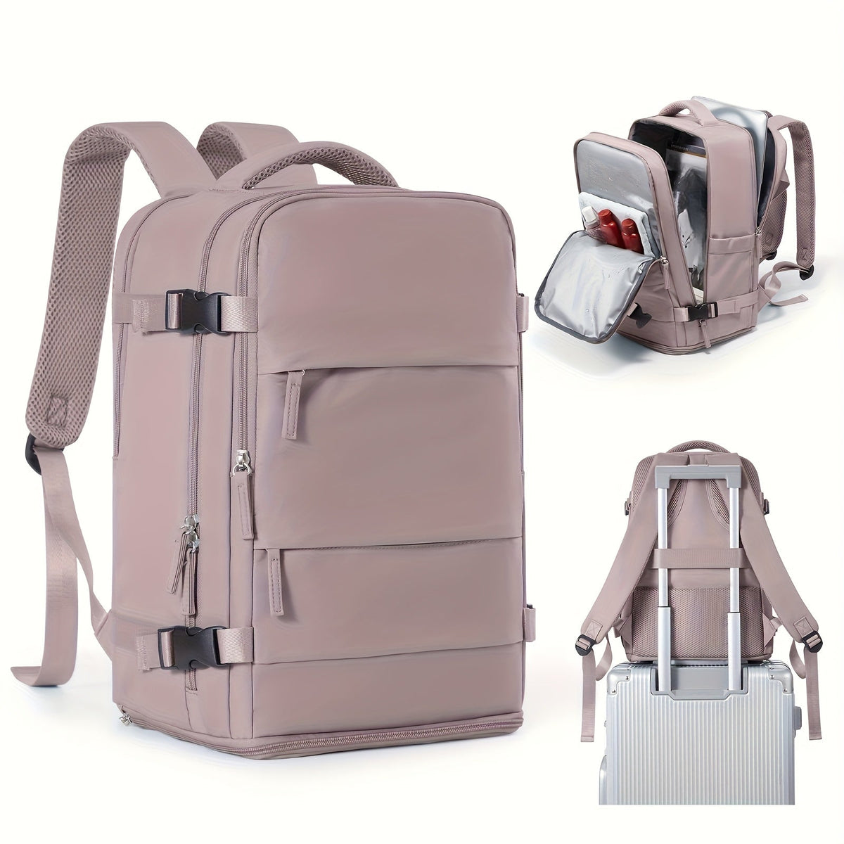 Versatile Travel and Day Backpack with Shoe Compartment and Waterproof Compartments