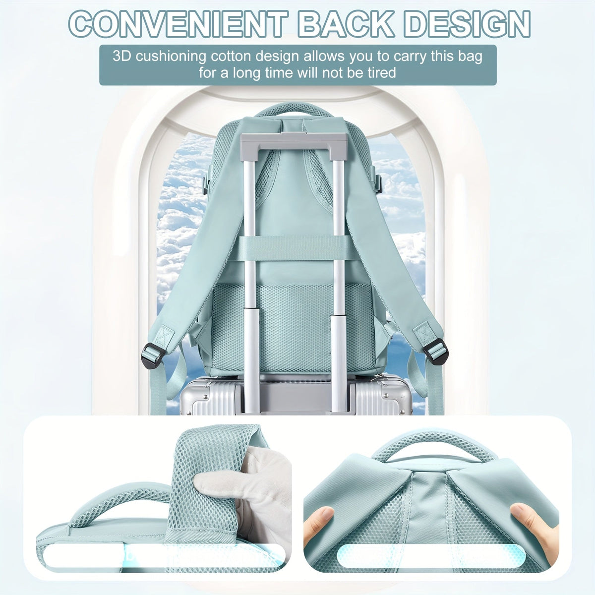 Versatile Travel and Day Backpack with Shoe Compartment and Waterproof Compartments