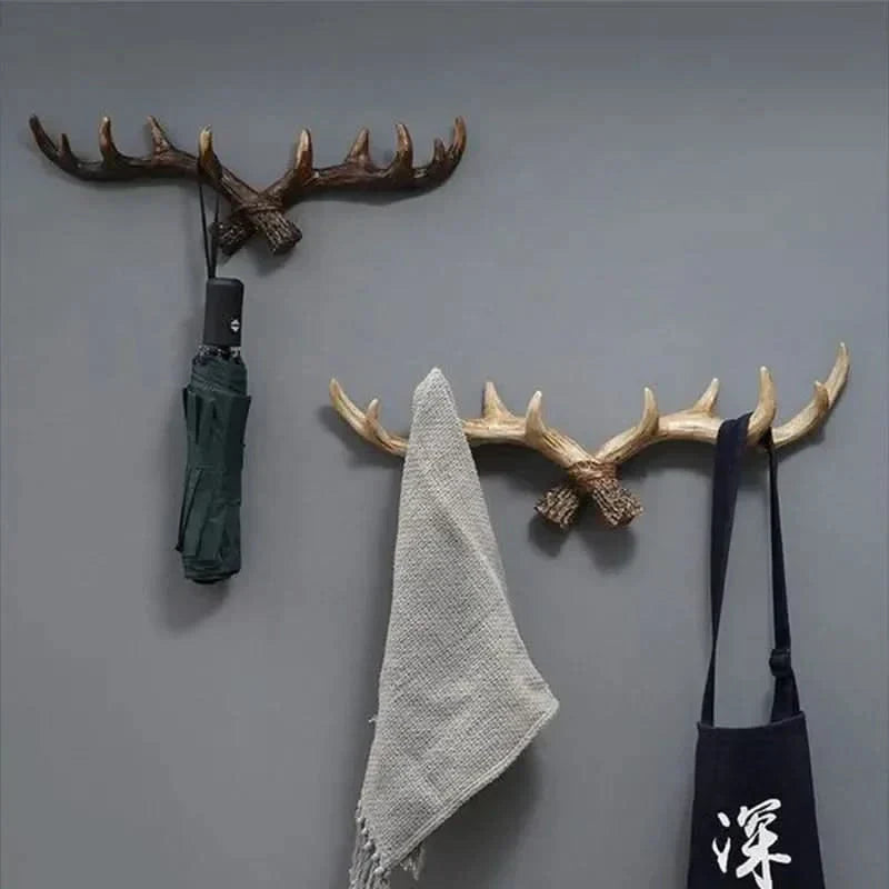 Vintage Antler Wall Hook Rustic Coat Rack