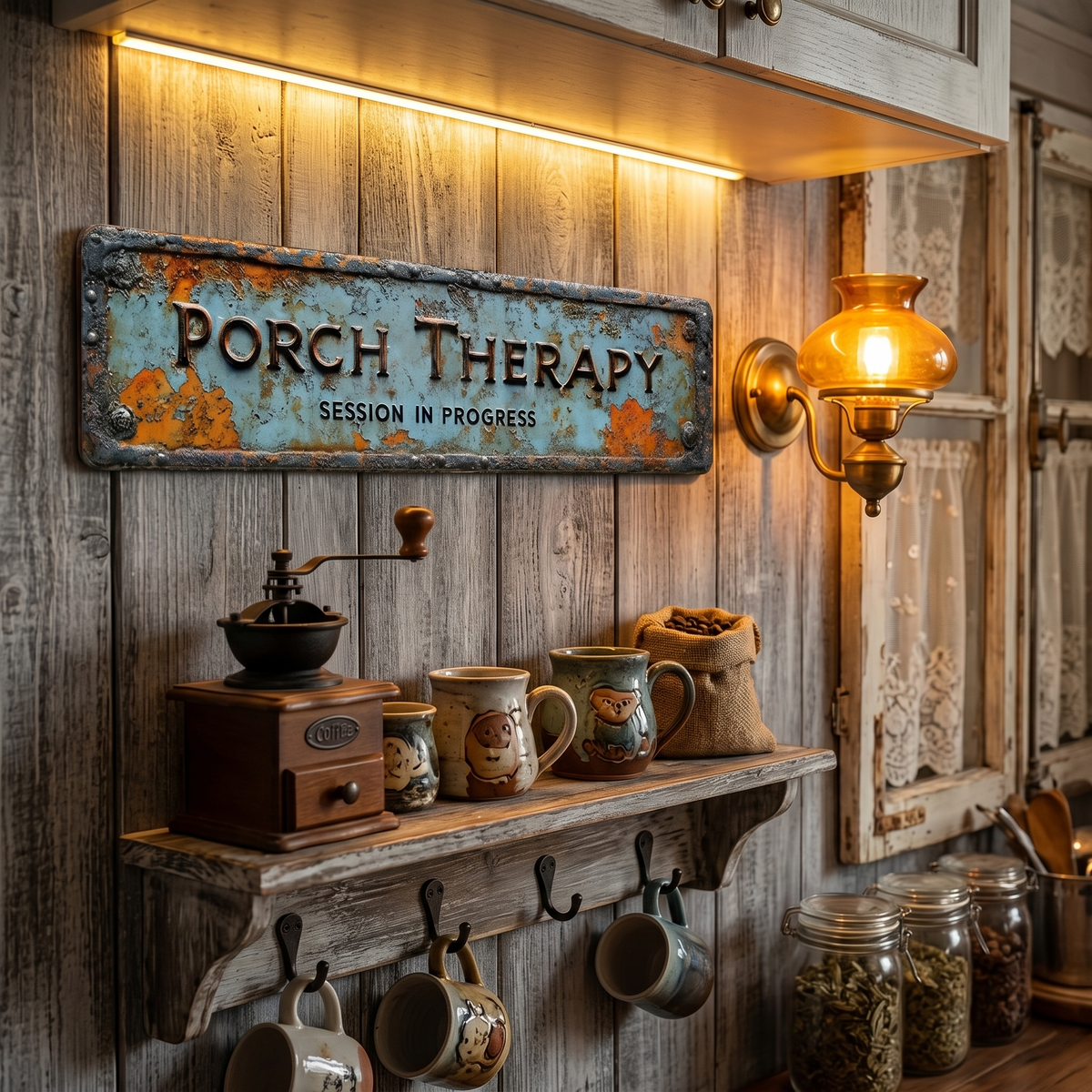 Vintage Farmhouse Porch Therapy Plaque