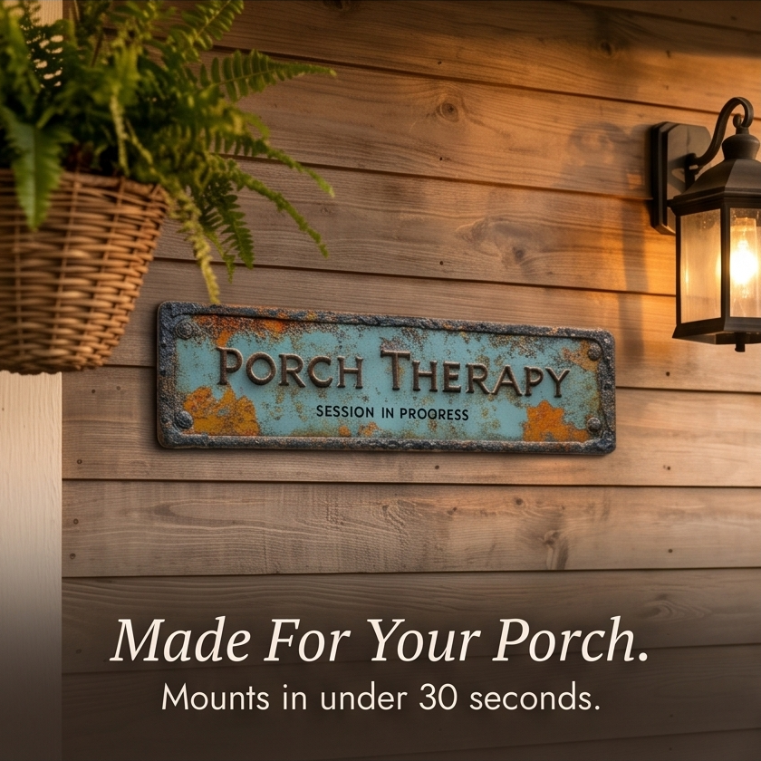 Vintage Farmhouse Porch Therapy Plaque