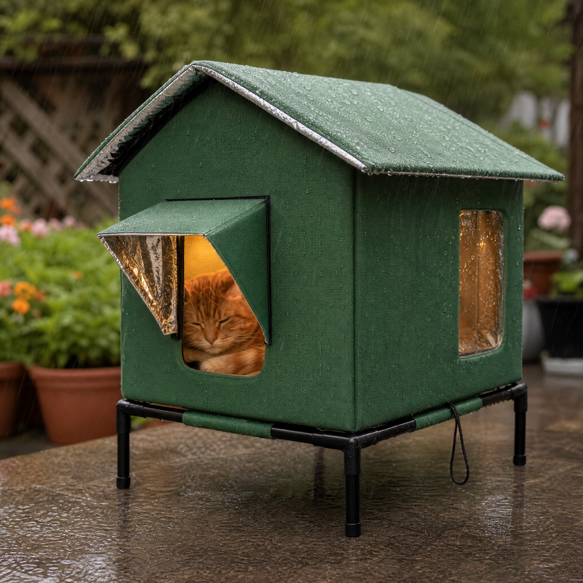 Waterproof Cat House with Thermal Lining