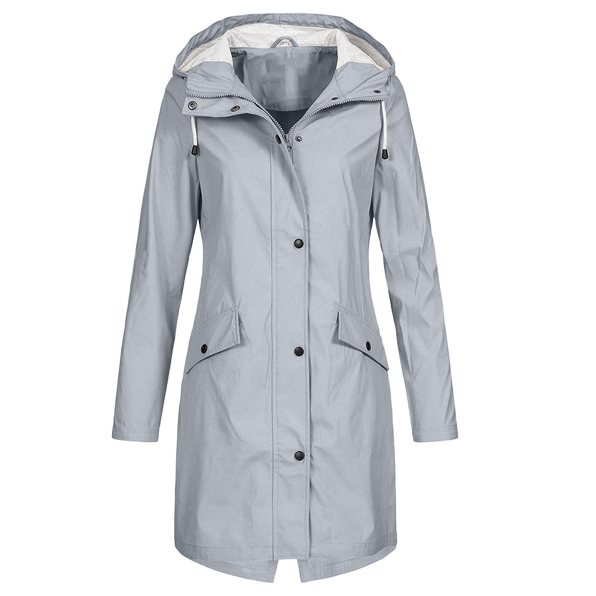 Waterproof Rain Jacket with Adjustable Hood - Women