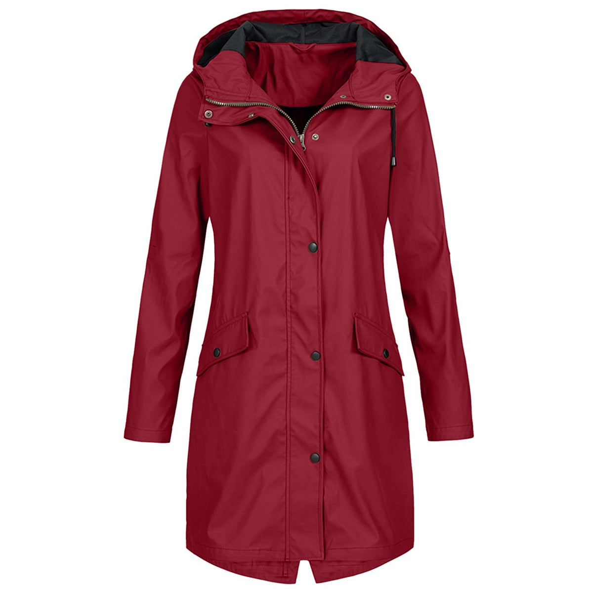 Waterproof Rain Jacket with Adjustable Hood - Women