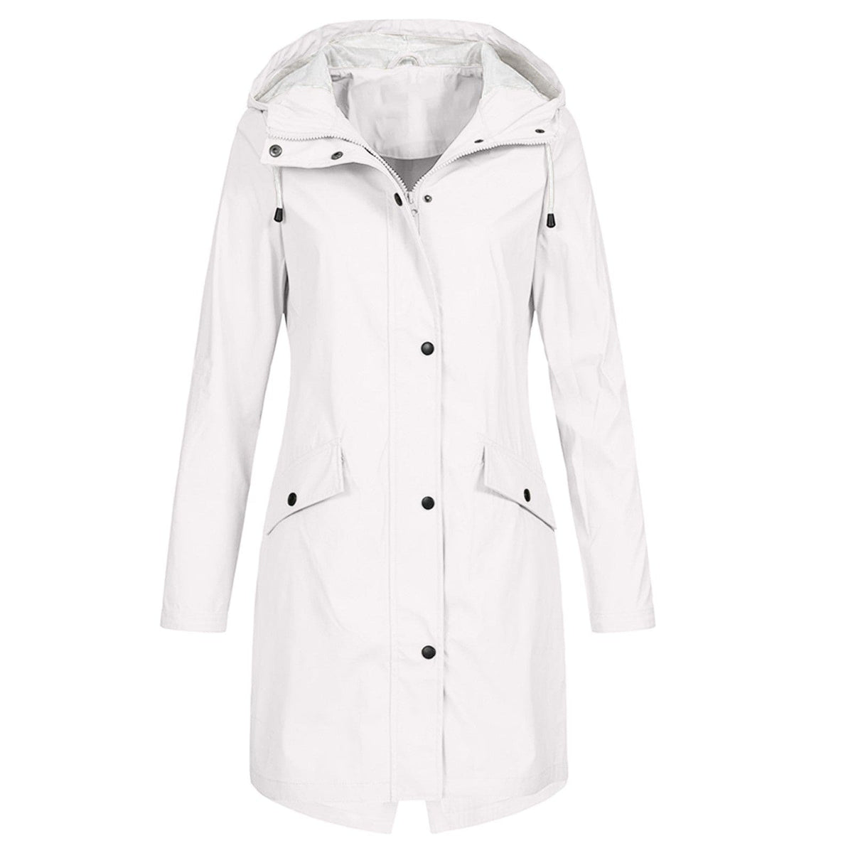 Waterproof Rain Jacket with Adjustable Hood - Women