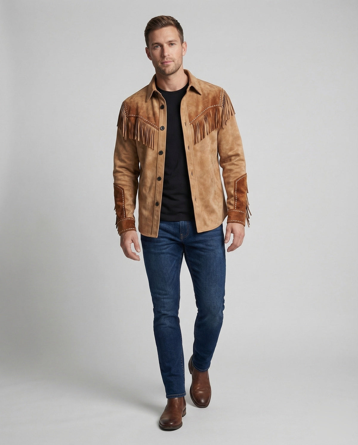 Western shirt with fringes and embroidery