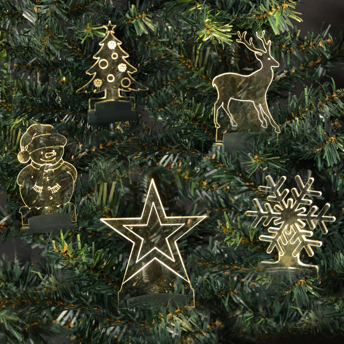 Wireless LED Motifs for Christmas Tree or Window - Includes Remote Control