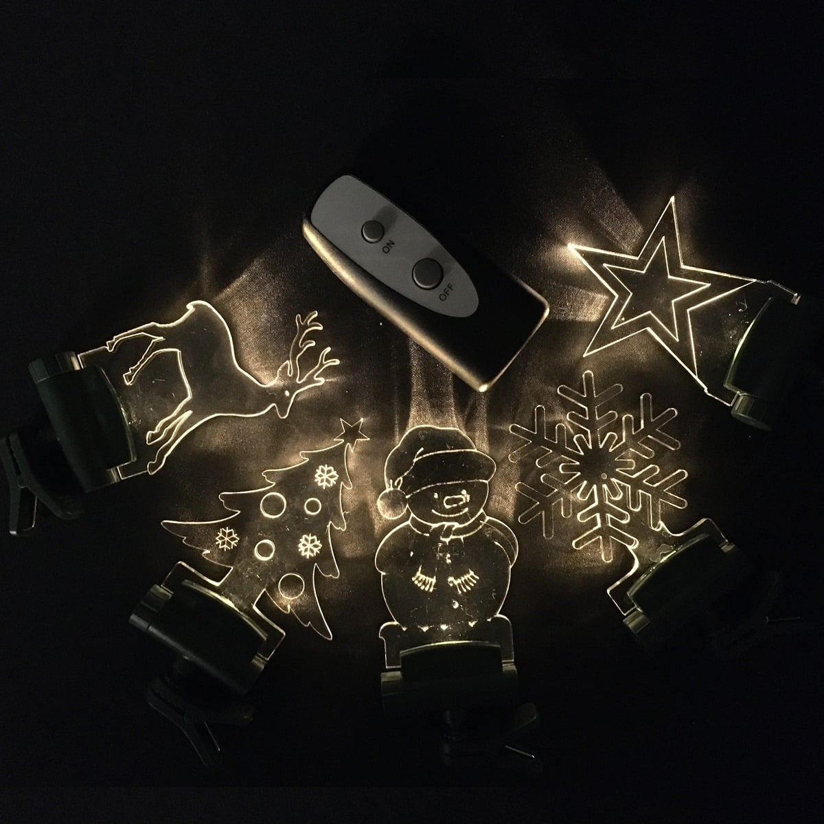 Wireless LED Motifs for Christmas Tree or Window - Includes Remote Control