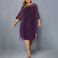Women's 3/4 Sleeve A-Line Midi Dress