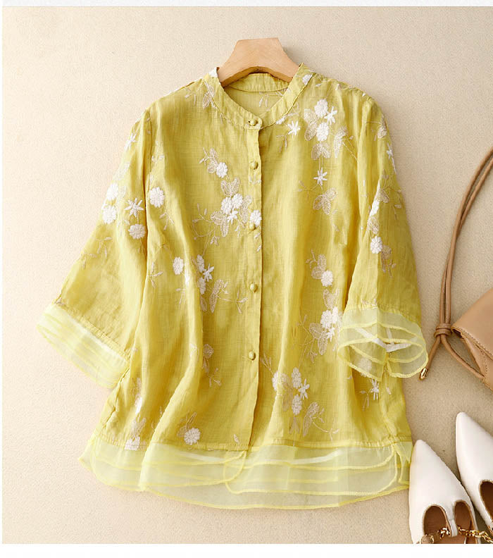 Women's Button-Down Floral Blouse