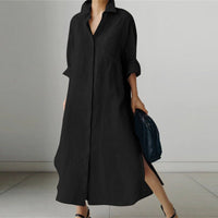 Women's Button-Up Maxi Shirt Dress