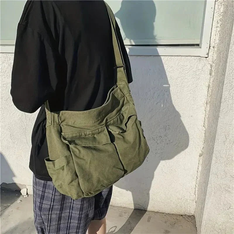 Women's Canvas Shoulder Bag – Vintage and Spacious