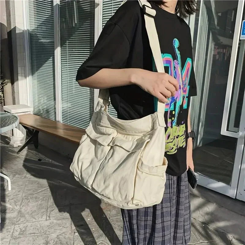 Women's Canvas Shoulder Bag – Vintage and Spacious
