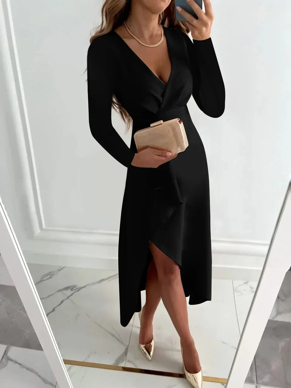 Women's Elegant V-Neck Dress