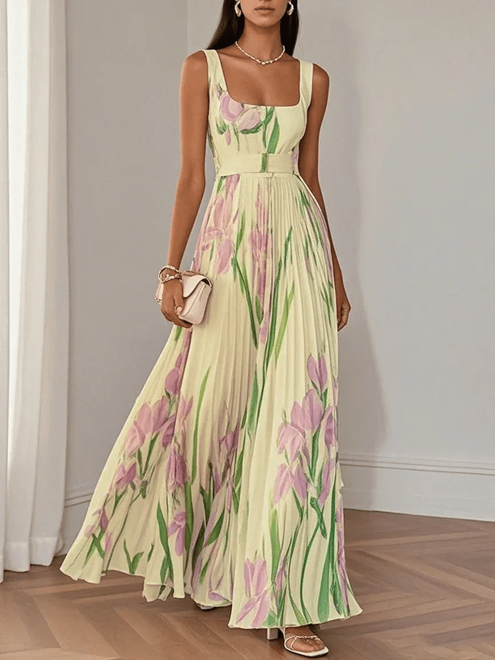 Women's Floral A-Line Maxi Dress
