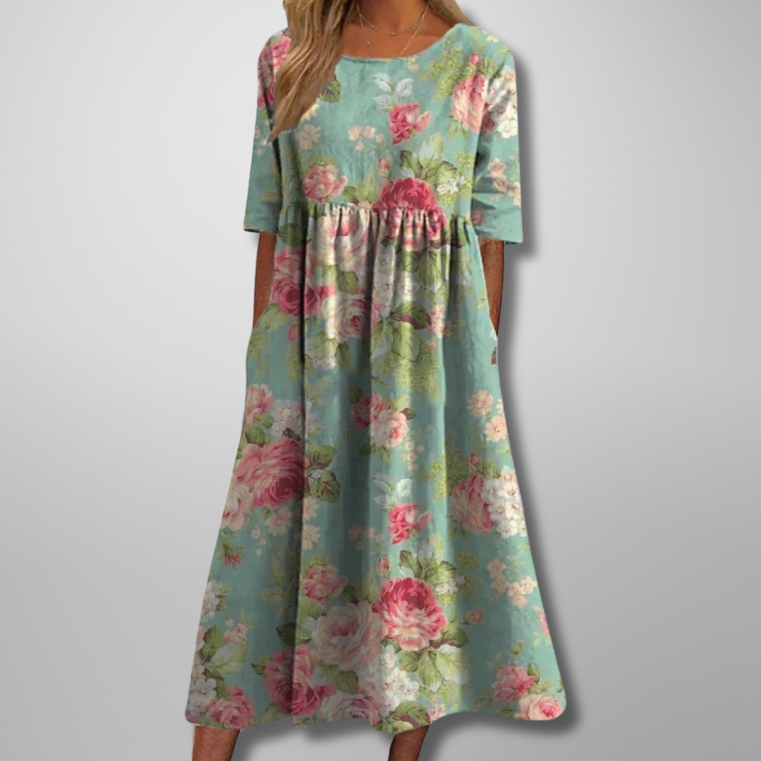Women's Floral Empire Waist Maxi Dress