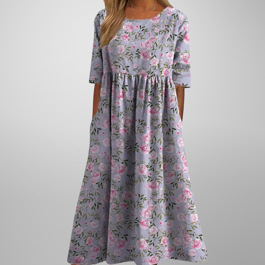 Women's Floral Empire Waist Maxi Dress