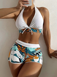 Women's Floral Halter Swimsuit Set