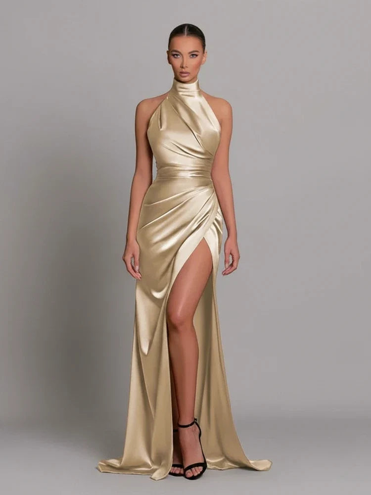 Women's Halter Bodycon Maxi Dress