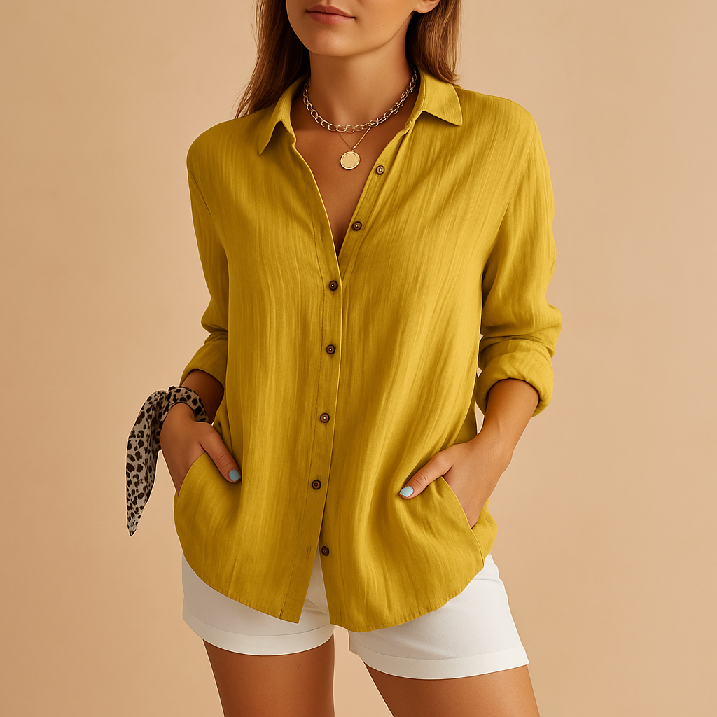 Women's Long Sleeve Button-Down Blouse