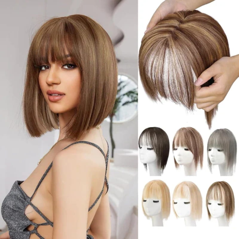 Women's Natural Hairpiece with Bangs