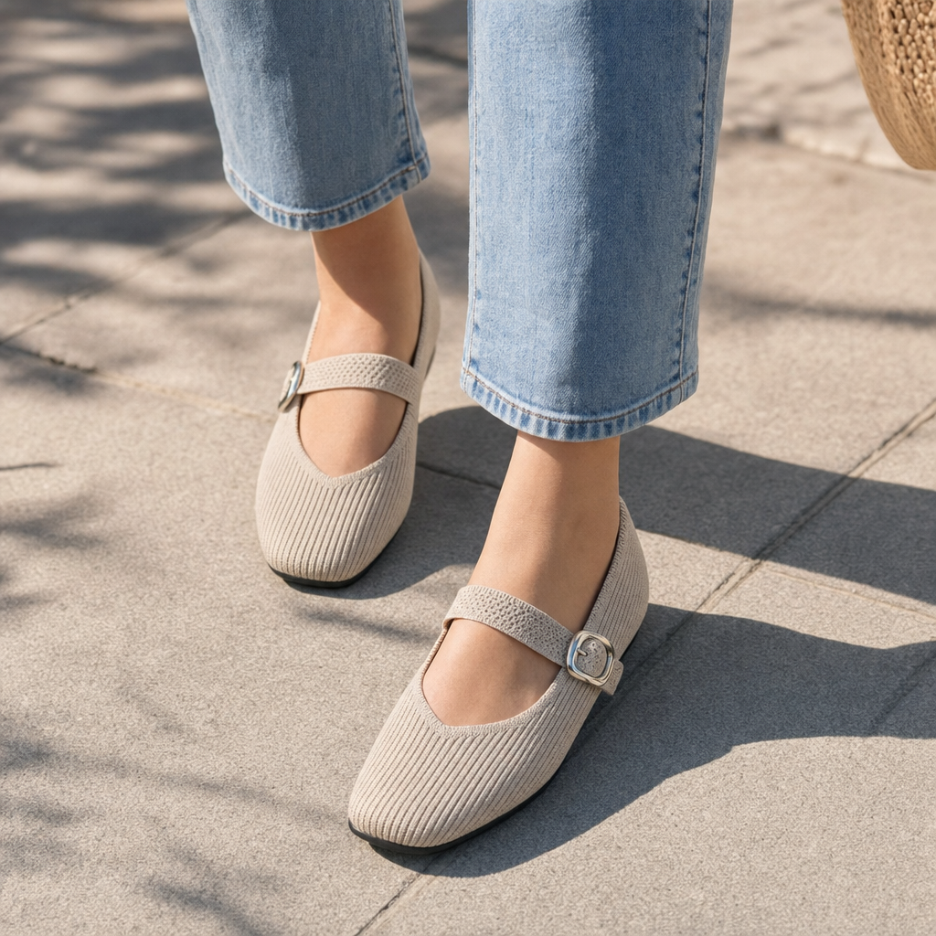 Women's Orthopedic Square Toe Mary Jane Flats